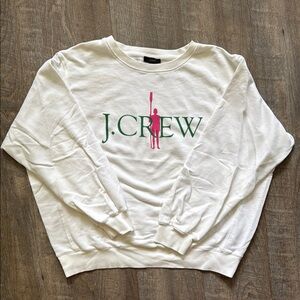 J. Crew White Classic Crew Neck Sweater